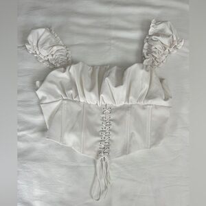 KENDALL + KYLIE Women's White Corset Tank Top Size Medium